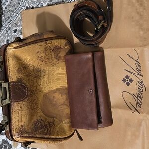 Patricia nash vintage discontinued purse with an all leather Wild West LA wallet